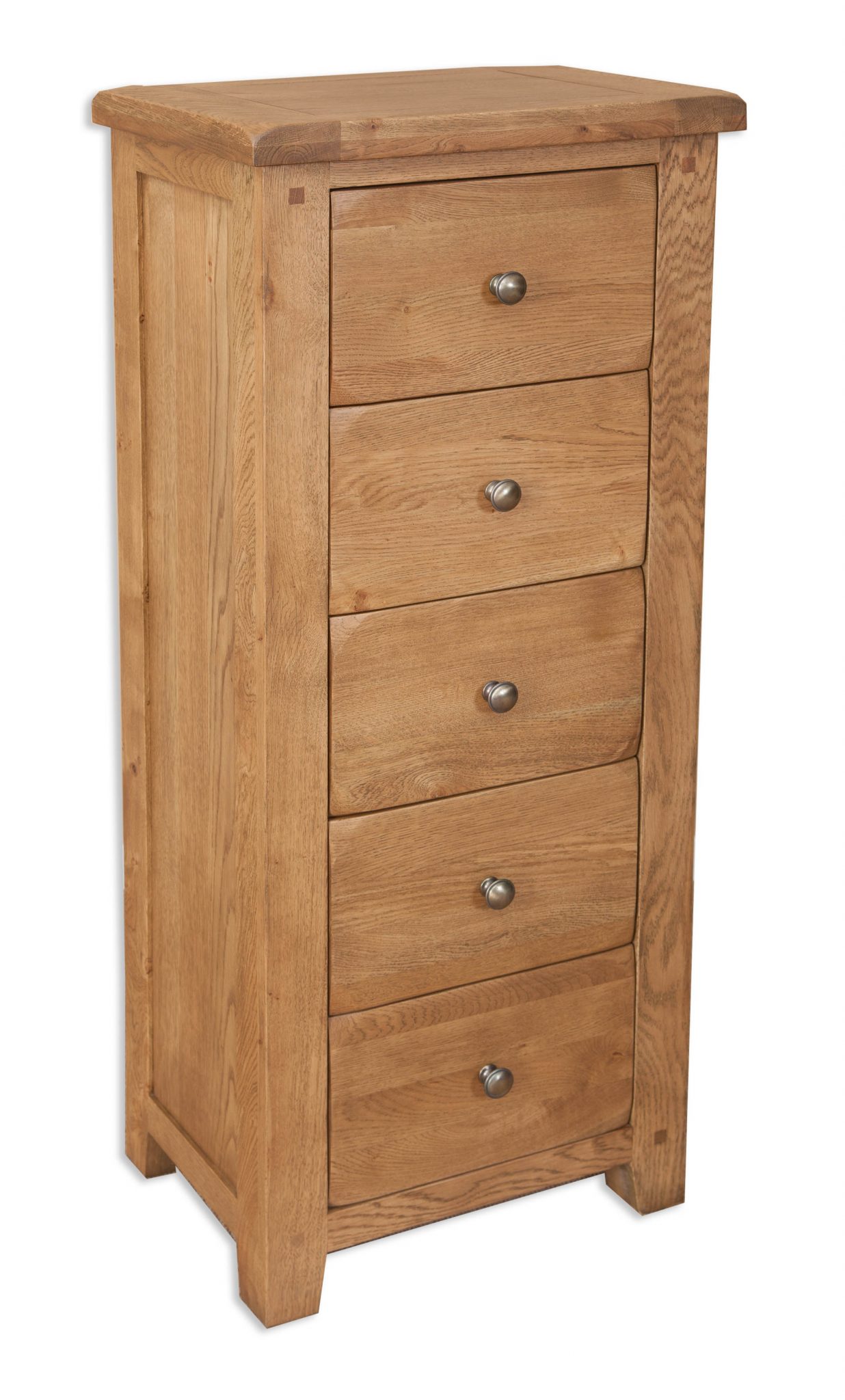 Melbourne Oak 5 Drawer Tallboy Bed Centre