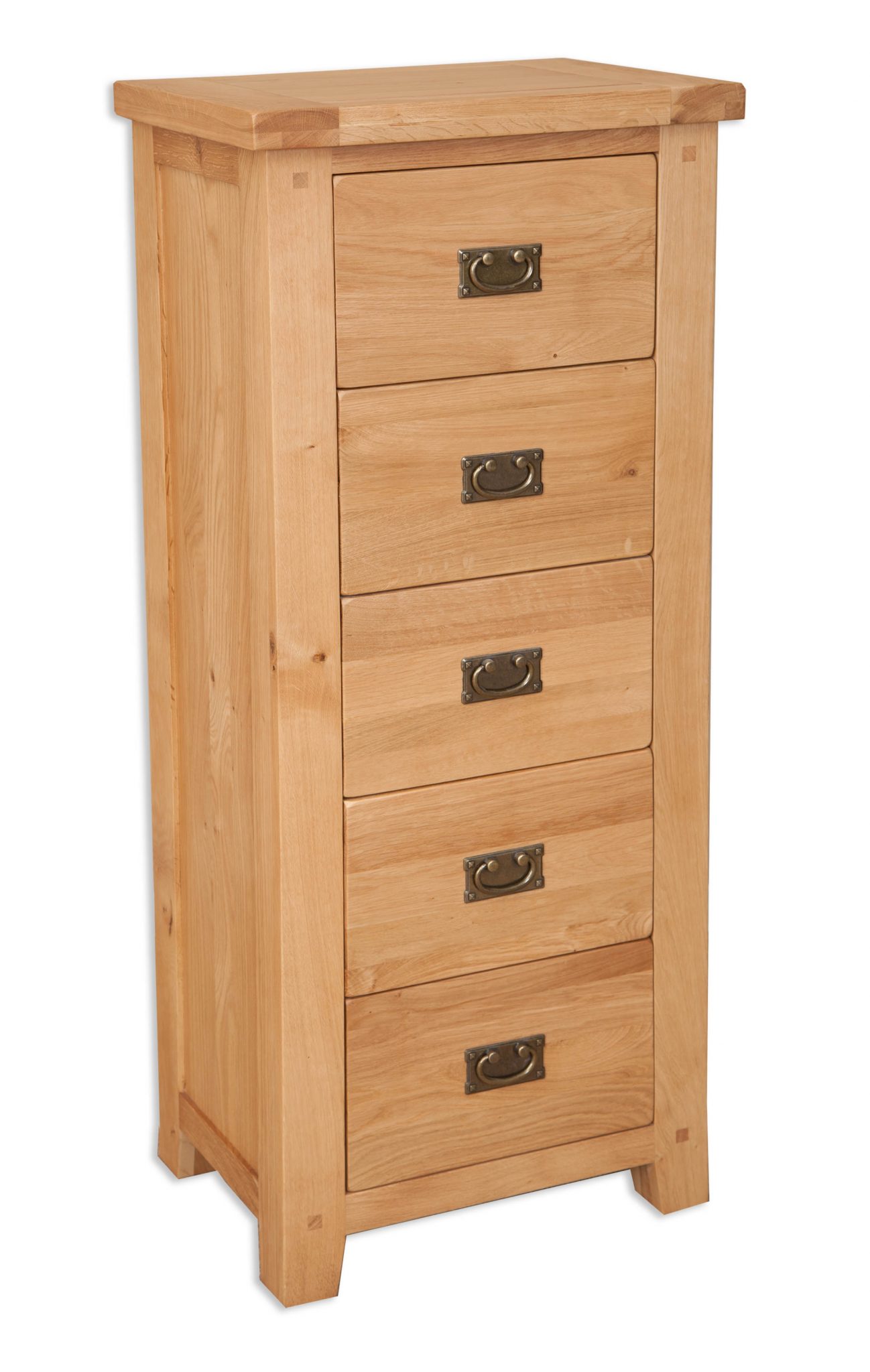 Melbourne Oak 5 Drawer Tallboy Bed Centre